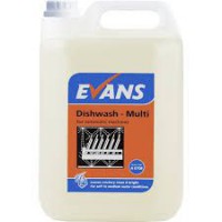 Evans Dish Wash Multi - For Soft And Medium Water Areas 5 Litre